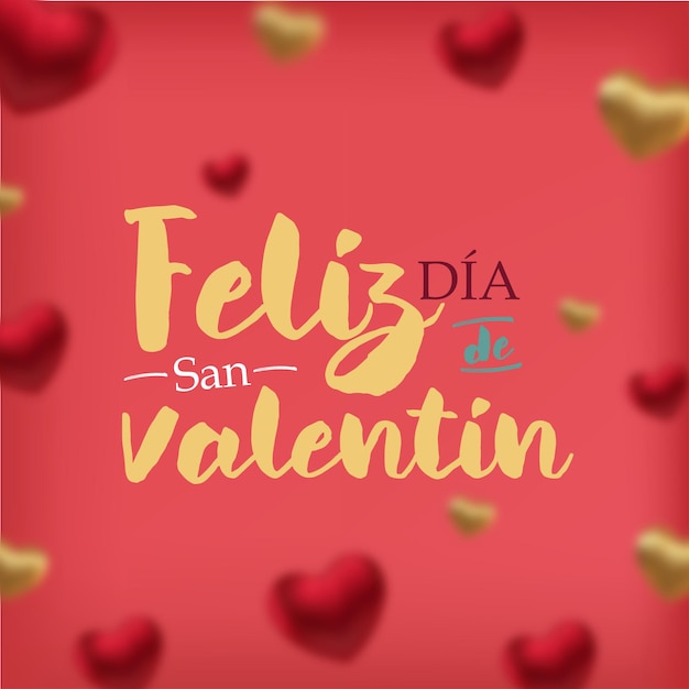 Ilustração vetorial gratuita realista feliz dia de san valentín em espanhol