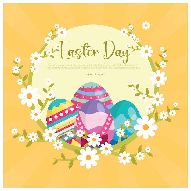 Ilustração vetorial Happy Easter Eggs Modelo de banner de postagem editável