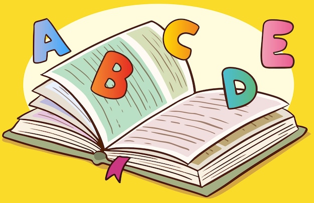 ilustração vetorial ícone de desenho animado plano livros desenhos doodle