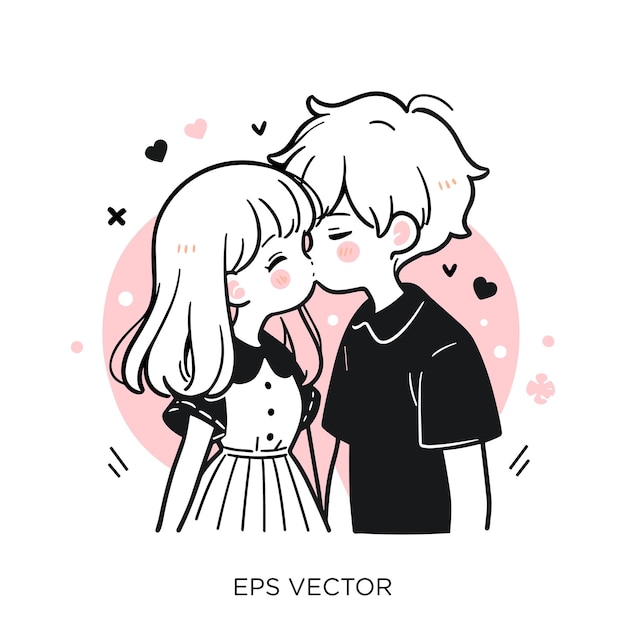 Cute anime couple  Desenhos casal bonitos, Coisas para desenhar, Beijo  desenho