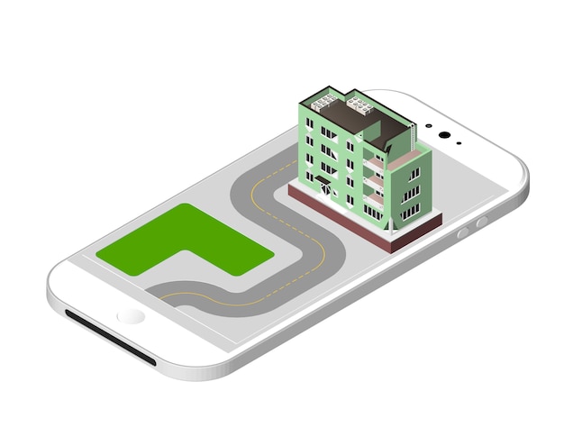 Ilustração vetorial isolada. casa moderna. Moradia urbana Prédio com janelas e ar-condicionado