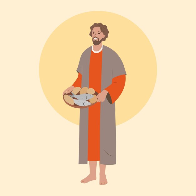 Ilustração vetorial isolada da vida de jesus cristo em fundo branco