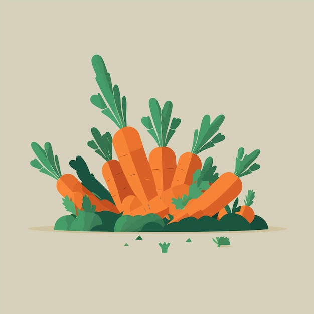 Ilustração vetorial isolada laranja vegetal cenoura