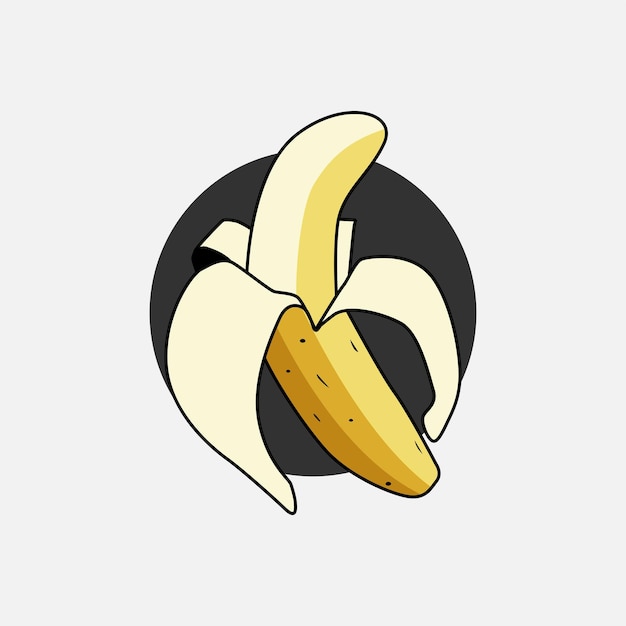 Ilustração vetorial logotipo de banana descascada