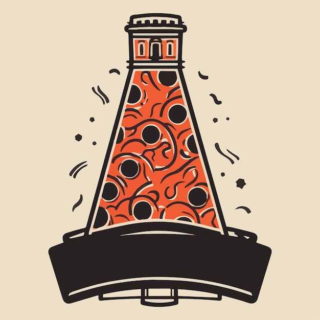 Ilustração vetorial logotipo de pizza de estilo vintage