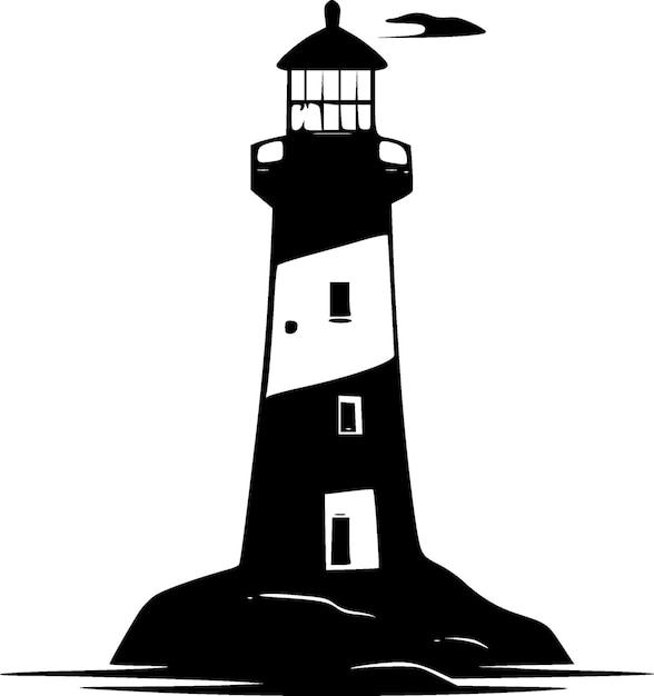 Vetor ilustração vetorial minimalista e de silhueta simples do farol