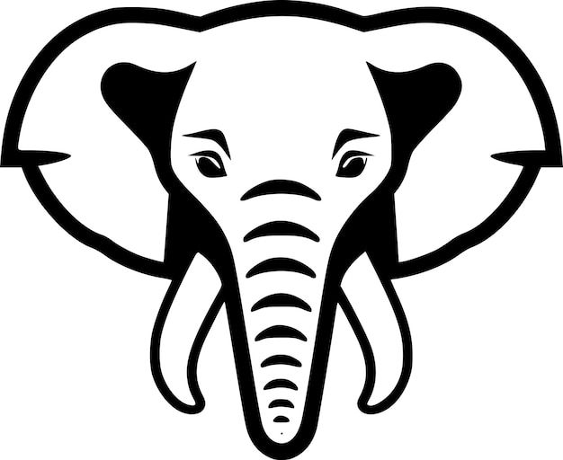 Vetor ilustração vetorial minimalista e simples de silhueta de elefante