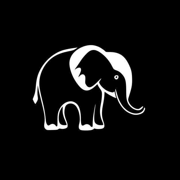 Vetor ilustração vetorial minimalista e simples de silhueta de elefante