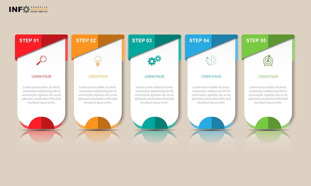 ilustração vetorial Modelo de design infográfico com ícones e 5 opções ou etapas Pode ser usado para p