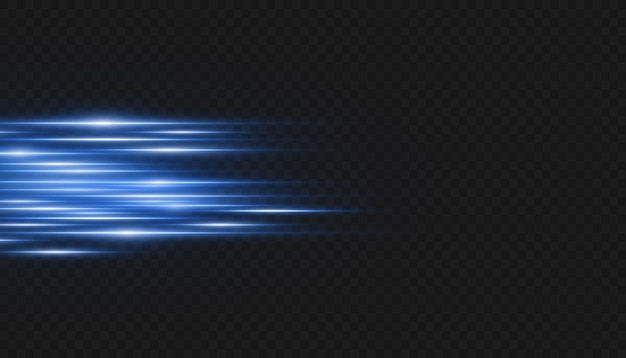 Ilustração vetorial na cor azul. Conjunto de efeitos de luz. Brilho e flash.
