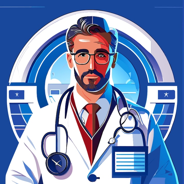 Vetor ilustração vetorial on line médico