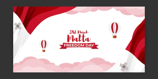 Vetor ilustração vetorial para bandeira do dia da liberdade de malta