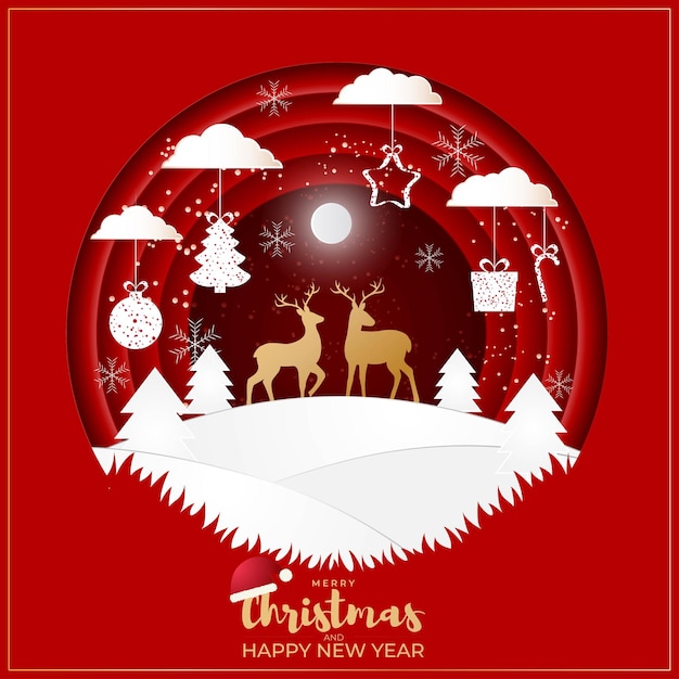 Ilustração vetorial para banner de saudação de feliz Natal