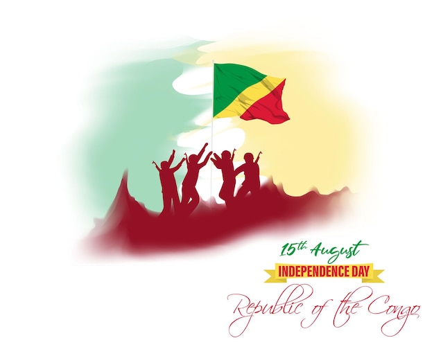 Ilustração vetorial para banner do dia da independência da república do congo