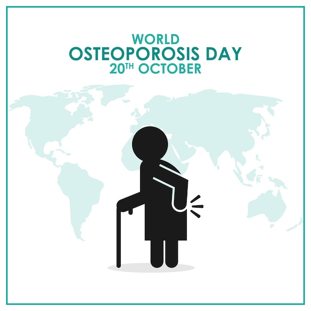 Ilustração vetorial para banner do dia mundial da osteoporose