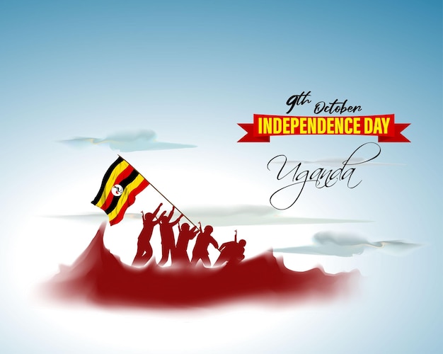 Ilustração vetorial para dia da independência de uganda - 10 de outubro