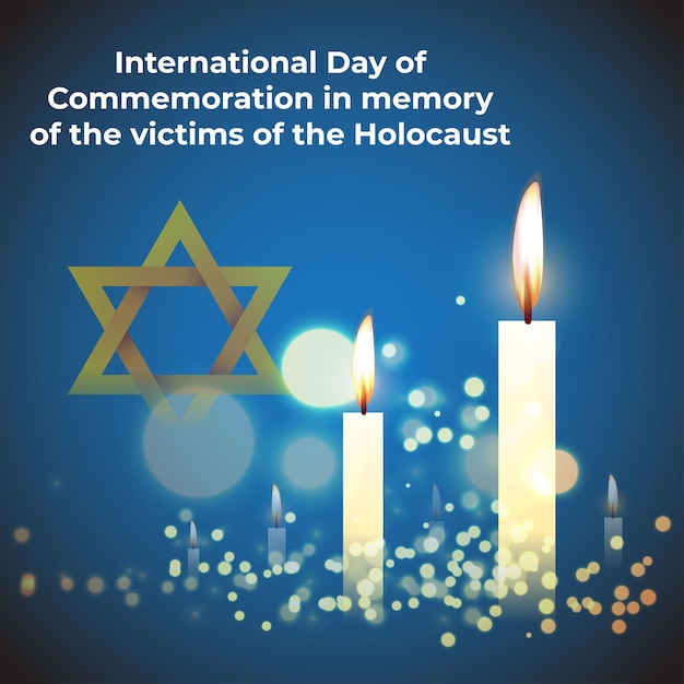 Ilustração vetorial para dia internacional de comemoração em memória das vítimas do holocausto