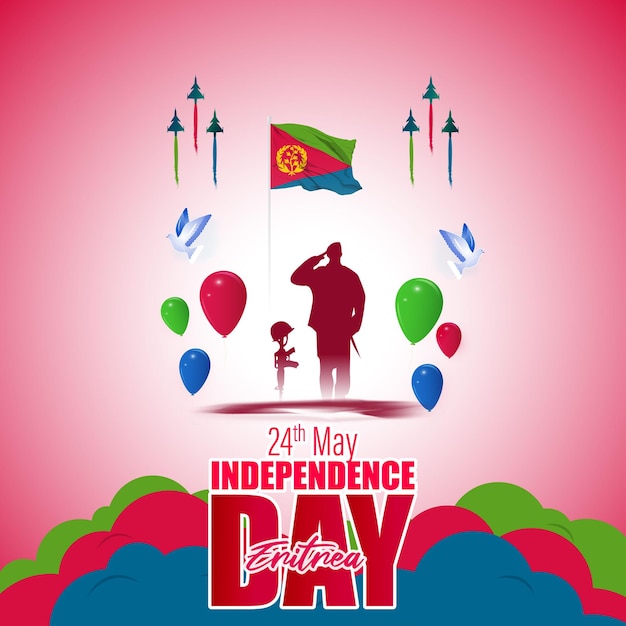 Ilustração vetorial para feliz dia da independência da eritreia