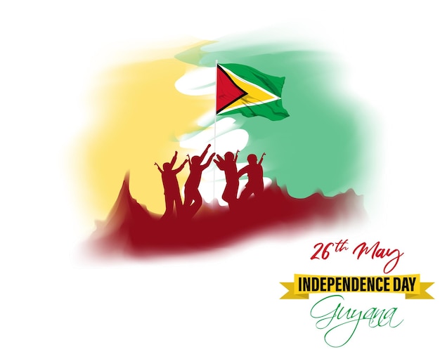 Ilustração vetorial para feliz dia da independência da guiana