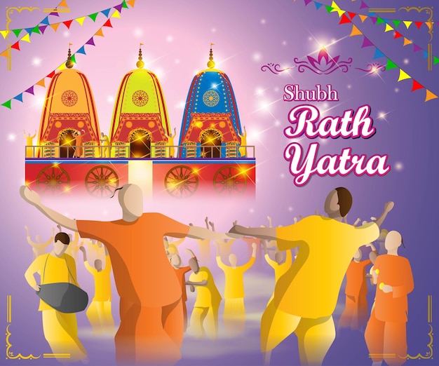 Ilustração vetorial para festival indiano Rath Yatra significa Chariot Festival