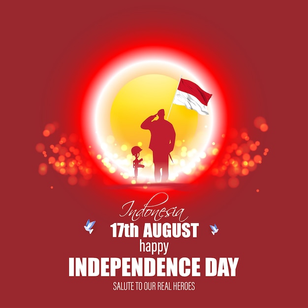 Ilustração vetorial para o dia da independência da indonésia