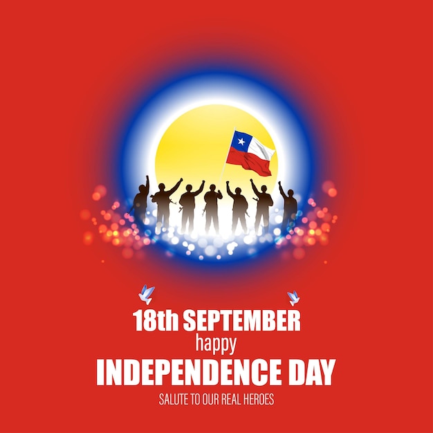 Ilustração vetorial para o dia da independência do chile
