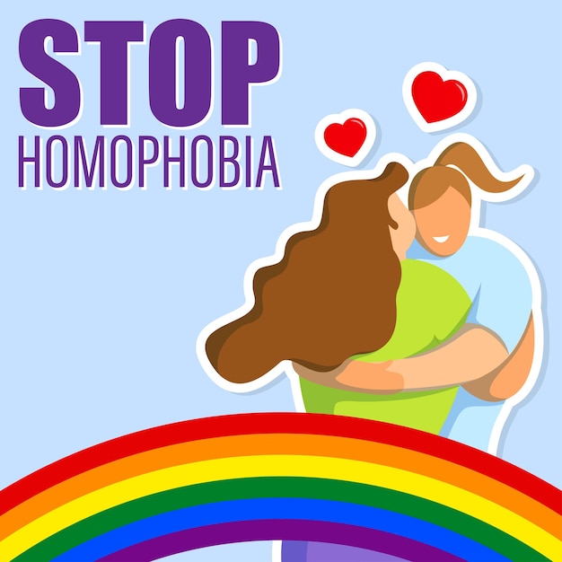 Vetor ilustração vetorial para o dia internacional contra a homofobia, transfobia e bifobia