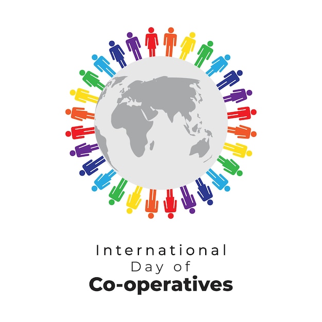 Ilustração vetorial para o dia internacional da cooperativa