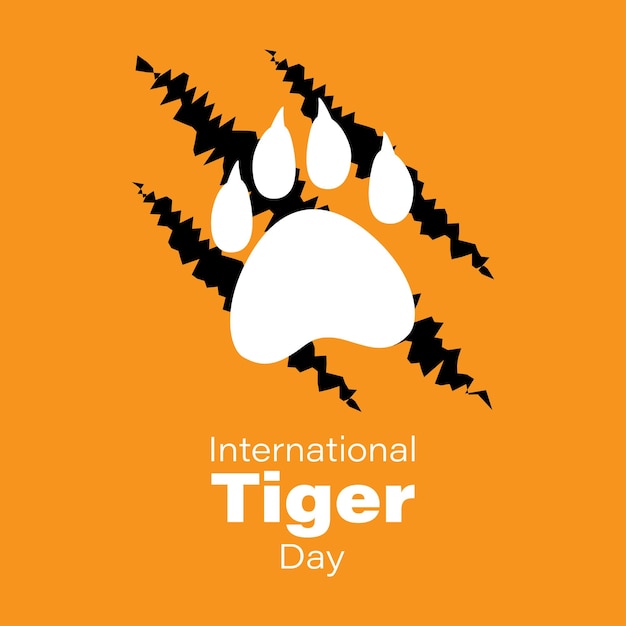 Ilustração vetorial para o dia internacional do tigre