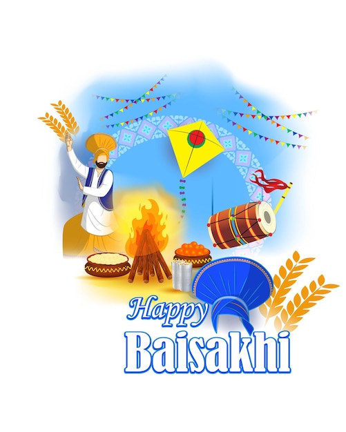 Vetor ilustração vetorial para o festival happy baisakhi