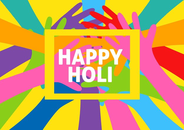 Ilustração vetorial para o Festival Holi, um festival de cores da primavera