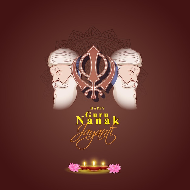 Ilustração vetorial para o festival indiano guru nanak jayanti