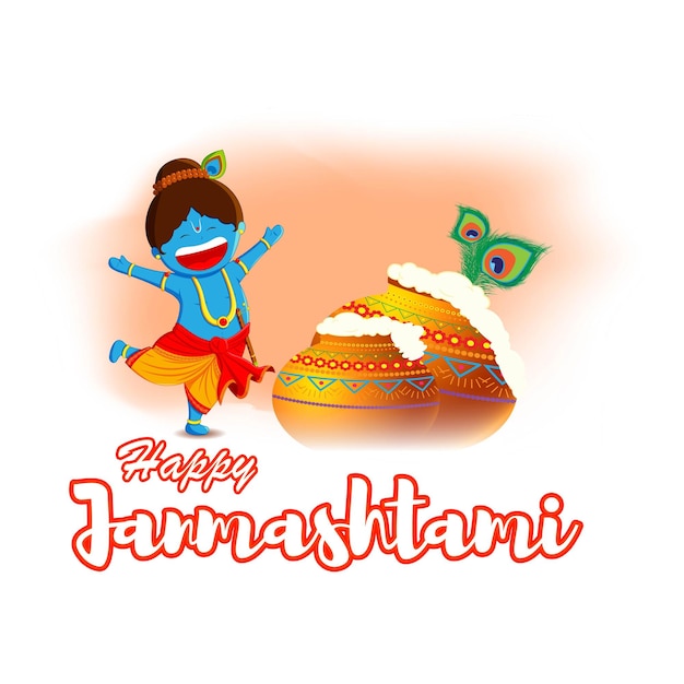 Ilustração vetorial para o festival indiano janmashtami saudação