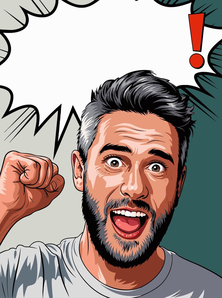 Vetor ilustração vetorial para publicidade com homem alegre