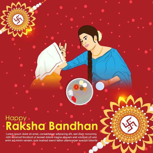 Ilustração vetorial para saudação do festival indiano raksha bandhan