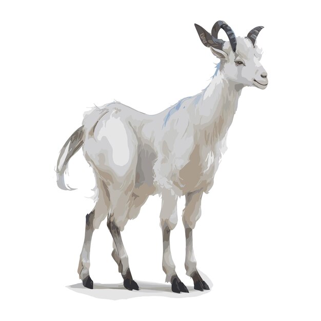 Vetor ilustração vetorial personalizável de tranquil saanen goat