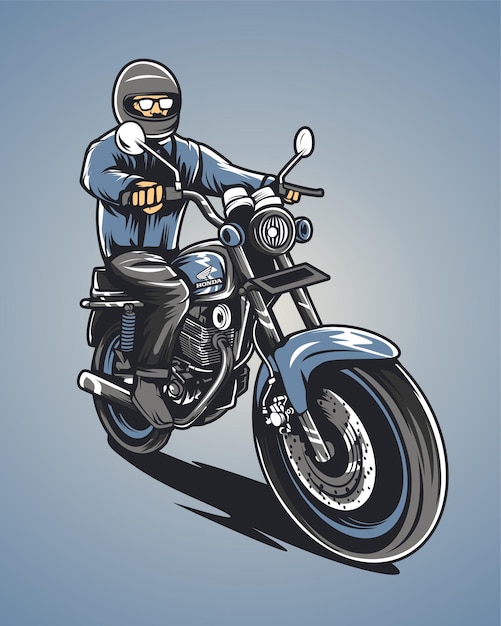 Vetor ilustração vetorial pessoas andando de moto cb