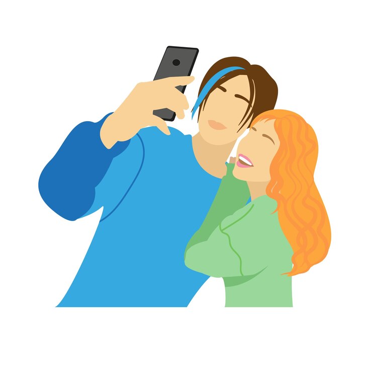 Vetor ilustração vetorial plana com lindo menino e menina