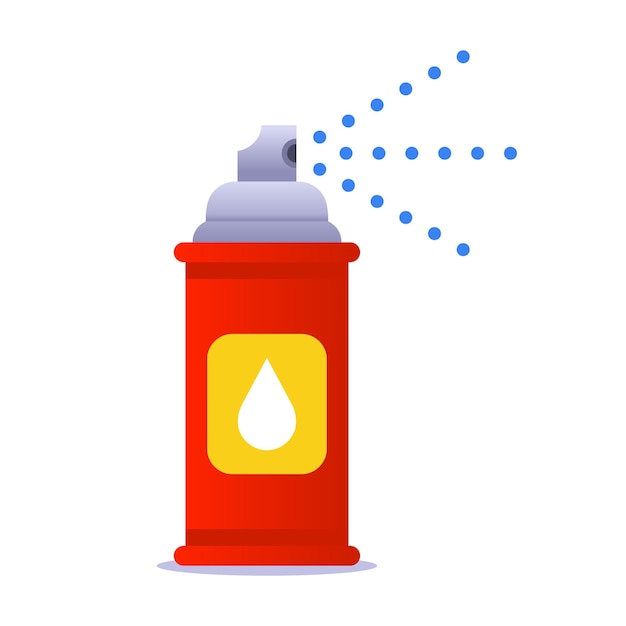 Ilustração vetorial plana da lata de spray vermelho