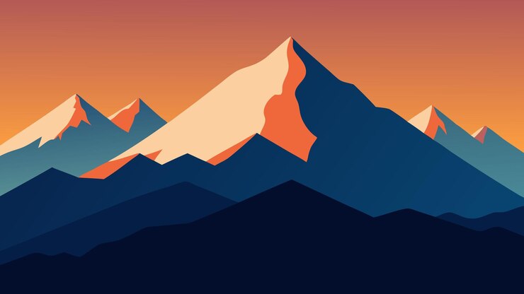 Vetor ilustração vetorial plana das montanhas da sierra nevada