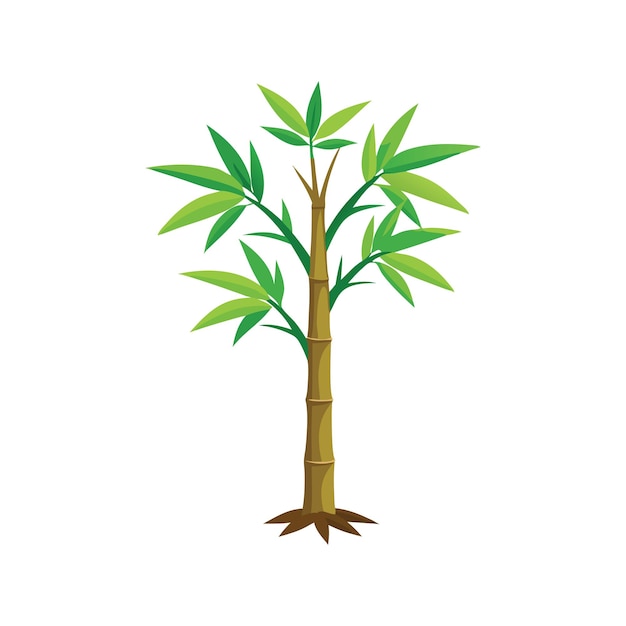 Ilustração vetorial plana de árvore de bambu em fundo branco