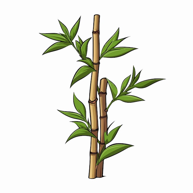 Vetor ilustração vetorial plana de bambu desenho manual de desenho animado de bambu ilustração vectorial isolada