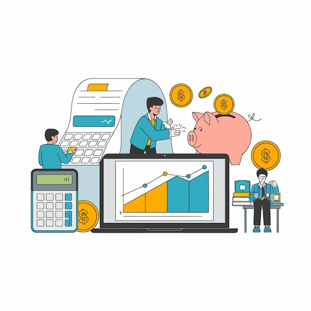 Ilustração vetorial plana de finanças