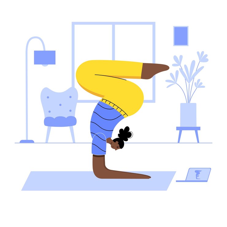 Vetor ilustração vetorial plana de ioga estilo de vida saudável