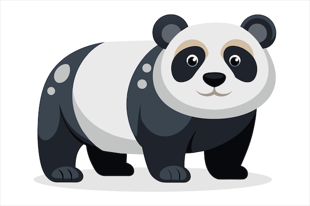 Ilustração vetorial plana de panda em fundo branco