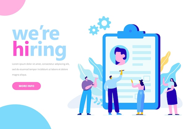 Ilustração vetorial plana de recrutamento online