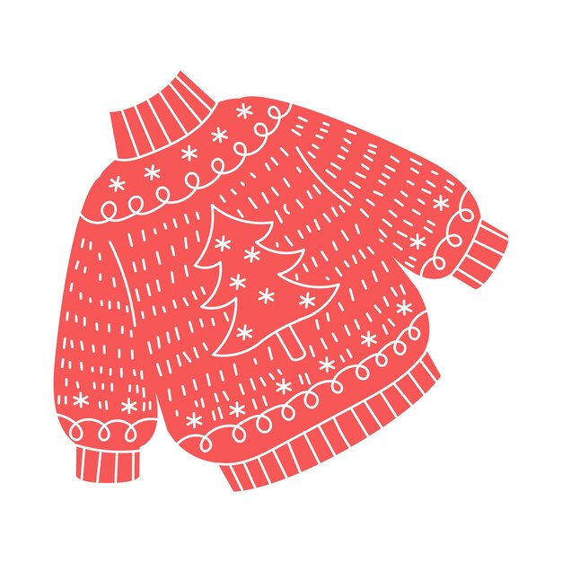 Ilustração vetorial plana de suéter feio isolada em fundo branco Bonito para projetos de férias de inverno