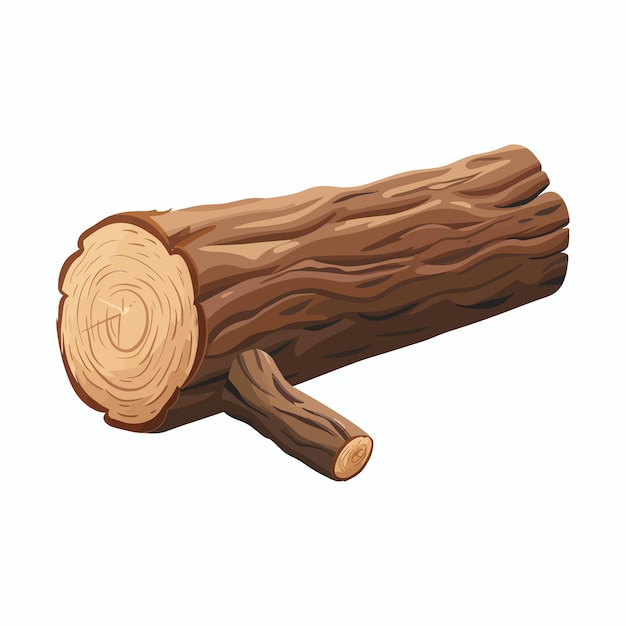Ilustração vetorial plana de tronco de madeira