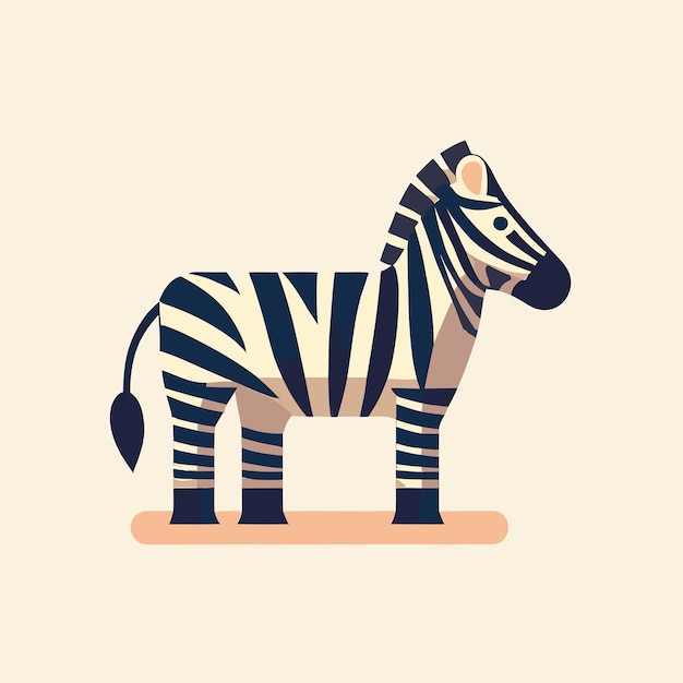 Vetor ilustração vetorial plana de uma zebra