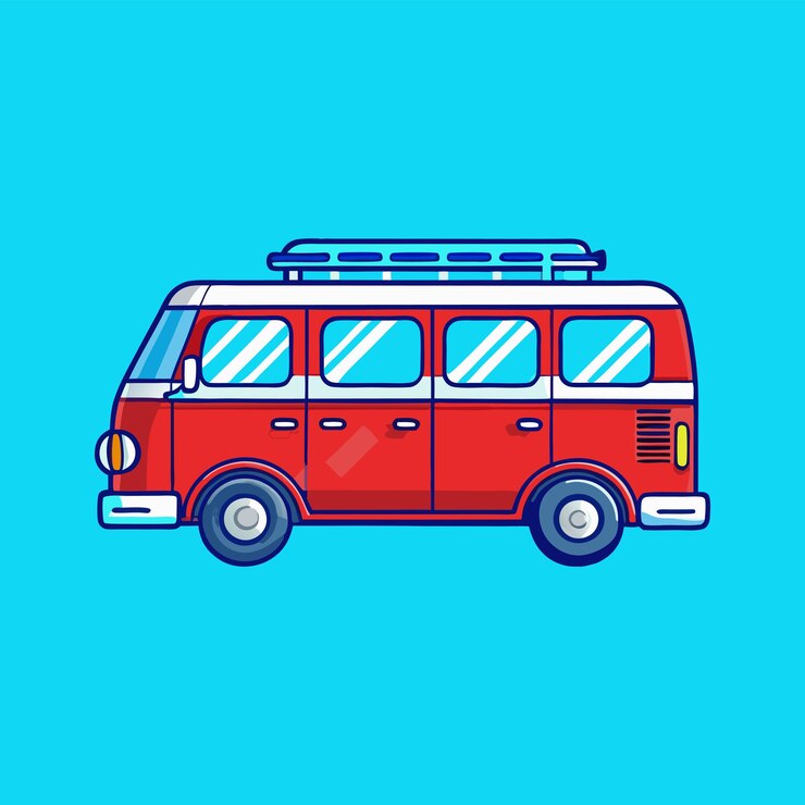Vetor ilustração vetorial plana do ícone do carrinho de campismo